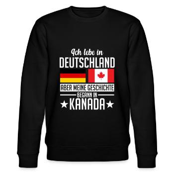 Kanada Deutschland Kanadier Deutscher Canada - Stanley/Stella Unisex Bio-Sweatshirt CHANGER  - Schwarz - Vorne - Nik (191cm) & Marisol (170cm)