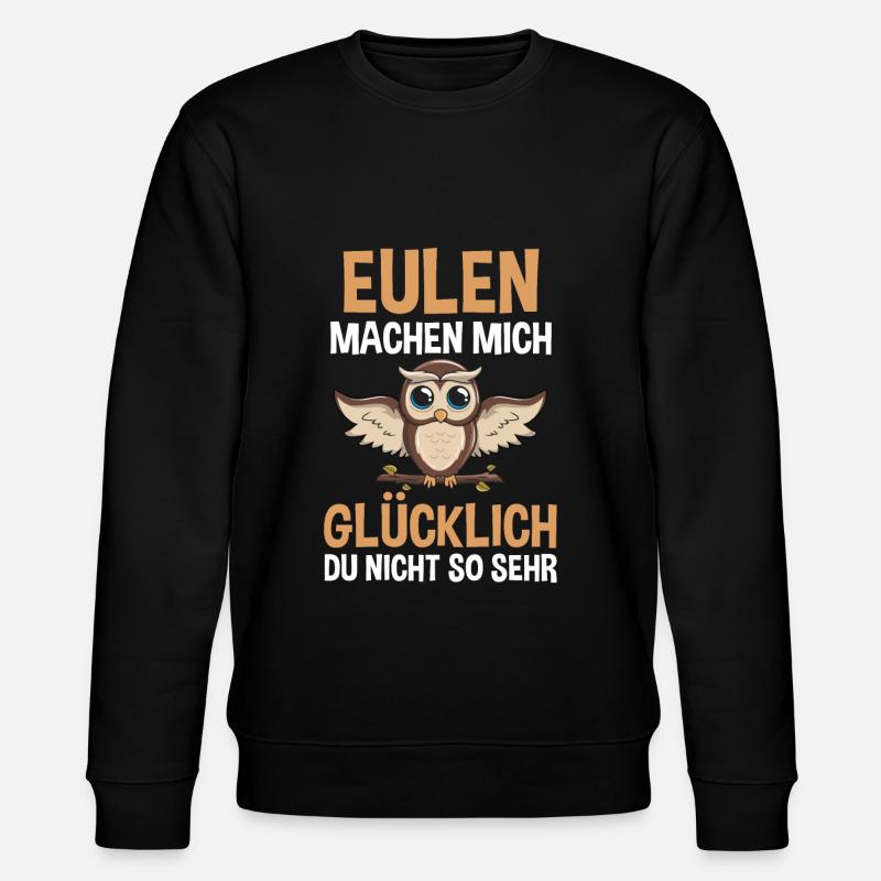 Eule Wald Eulen - Stanley/Stella Unisex Bio-Sweatshirt CHANGER  - Schwarz