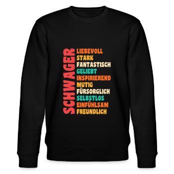 Schwager - Stanley/Stella Unisex Bio-Sweatshirt CHANGER  - Schwarz - Vorne - Nik (191cm) & Marisol (170cm)