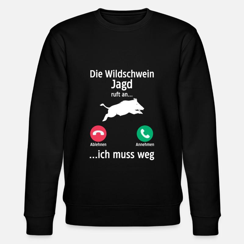 Jäger Wildschweinjäger Jagd - Stanley/Stella Unisex Bio-Sweatshirt CHANGER  - Schwarz