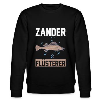 Angeln Angler Zander Flüsterer Fischer - Stanley/Stella Unisex Bio-Sweatshirt CHANGER  - Schwarz - Vorne - Nik (191cm) & Marisol (170cm)