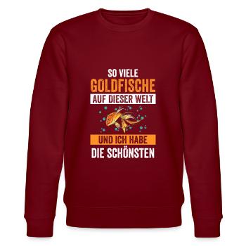 Goldfische - Stanley/Stella Unisex Bio-Sweatshirt CHANGER  - Burgunderrot - Vorne - Nik (191cm) & Marisol (170cm)