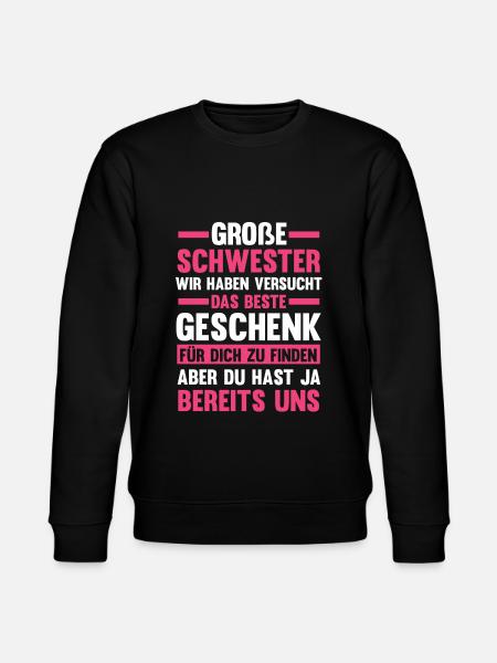 Schwestern Geschwister Schwester - Stanley/Stella Unisex Bio-Sweatshirt CHANGER  - Schwarz