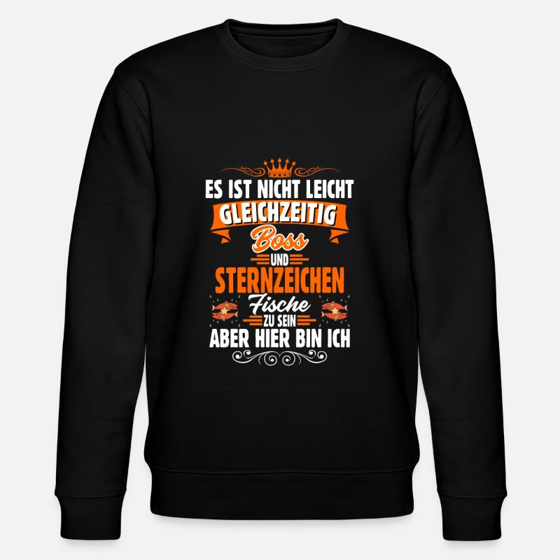 Sternzeichen Fische - Stanley/Stella Unisex Bio-Sweatshirt CHANGER  - Schwarz