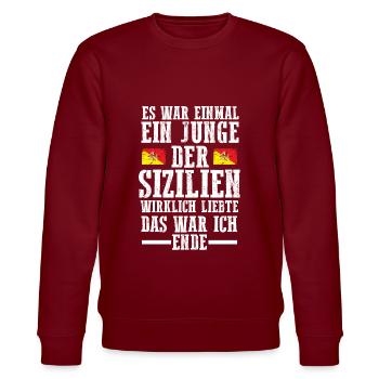 Sicilia Sizilien Sizilianer Sizilianisches - Stanley/Stella Unisex Bio-Sweatshirt CHANGER  - Burgunderrot - Vorne - Nik (191cm) & Marisol (170cm)