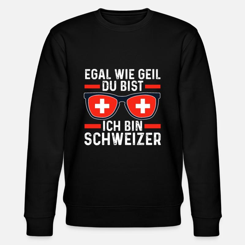 Schweizer Schweiz - Stanley/Stella Unisex Bio-Sweatshirt CHANGER  - Schwarz