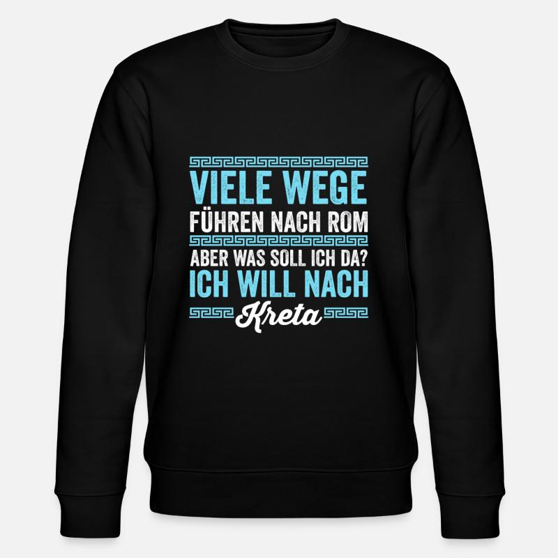 Ich will nach Kreta - Stanley/Stella Unisex Bio-Sweatshirt CHANGER - Schwarz