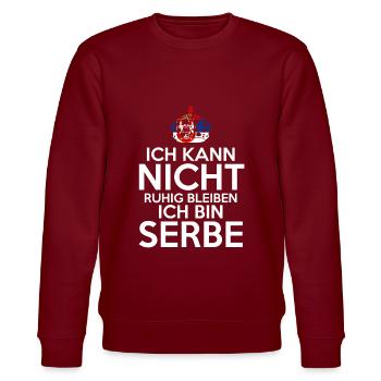 Serbien Serbe Serbisches - Stanley/Stella Unisex Bio-Sweatshirt CHANGER  - Burgunderrot - Vorne - Nik (191cm) & Marisol (170cm)