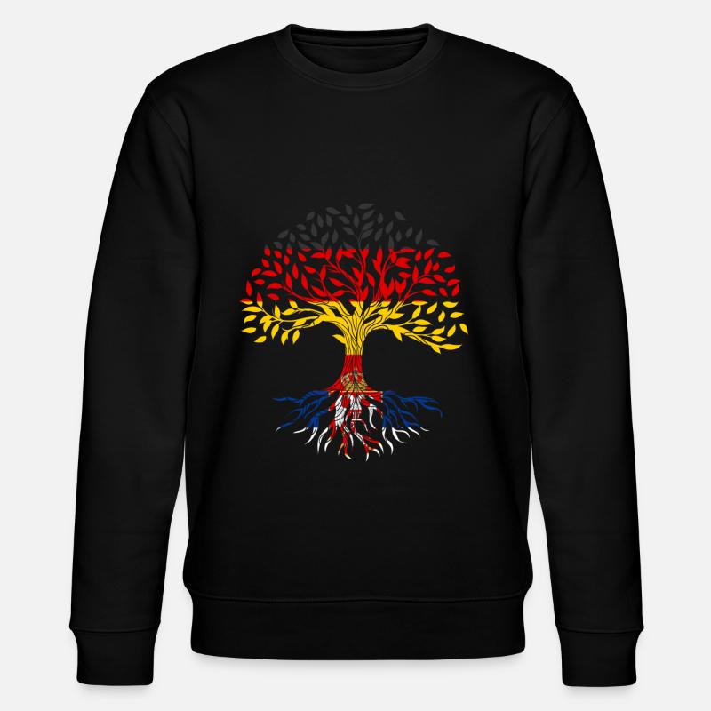 Wurzeln Baum Deutschland Serbien - Stanley/Stella Unisex Bio-Sweatshirt CHANGER  - Schwarz