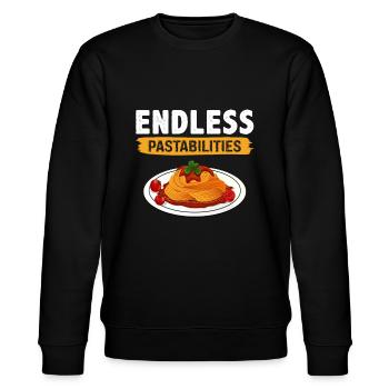 Endless Pastabilities - Stanley/Stella CHANGER Unisex Organic Sweatshirt - black - Front - Nik (191cm) & Marisol (170cm)