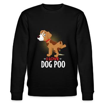 I love dog poo - Stanley/Stella Unisex Bio-Sweatshirt CHANGER  - Schwarz - Vorne - Nik (191cm) & Marisol (170cm)