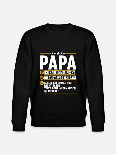 Vater Papi Papa - Stanley/Stella Unisex Bio-Sweatshirt CHANGER  - Schwarz