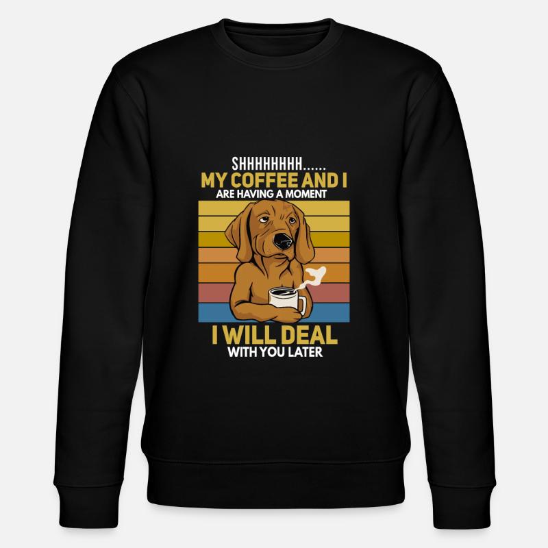 Lustiger Hunde Kaffeetrinker Spruch - Stanley/Stella Unisex Bio-Sweatshirt CHANGER  - Schwarz