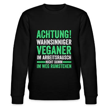 Fleischlos Vegan Pflanzlich Veganer - Stanley/Stella Unisex Bio-Sweatshirt CHANGER  - Schwarz - Vorne - Nik (191cm) & Marisol (170cm)