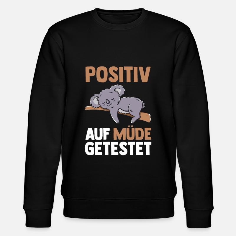 Positiv Auf Müde Getestet Koala - Stanley/Stella Unisex Bio-Sweatshirt CHANGER  - Schwarz