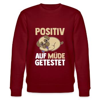 Testé positif pour un chien fatigué - Sweat bio CHANGER Stanley/Stella Unisexe - bordeaux - Devant - Nik (191cm) & Marisol (170cm)