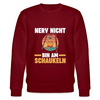 Nerv Nicht Bin Am Schaukeln - Stanley/Stella Unisex Bio-Sweatshirt CHANGER  - Burgunderrot - Vorne - Nik (191cm) & Marisol (170cm)