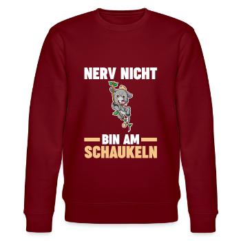 Nerv Nicht Bin Am Schaukeln - Stanley/Stella Unisex Bio-Sweatshirt CHANGER  - Burgunderrot - Vorne - Nik (191cm) & Marisol (170cm)