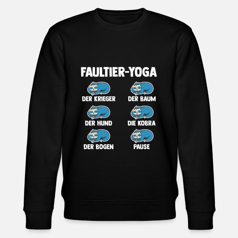Faultier Yoga - Stanley/Stella Unisex Bio-Sweatshirt CHANGER  - Schwarz