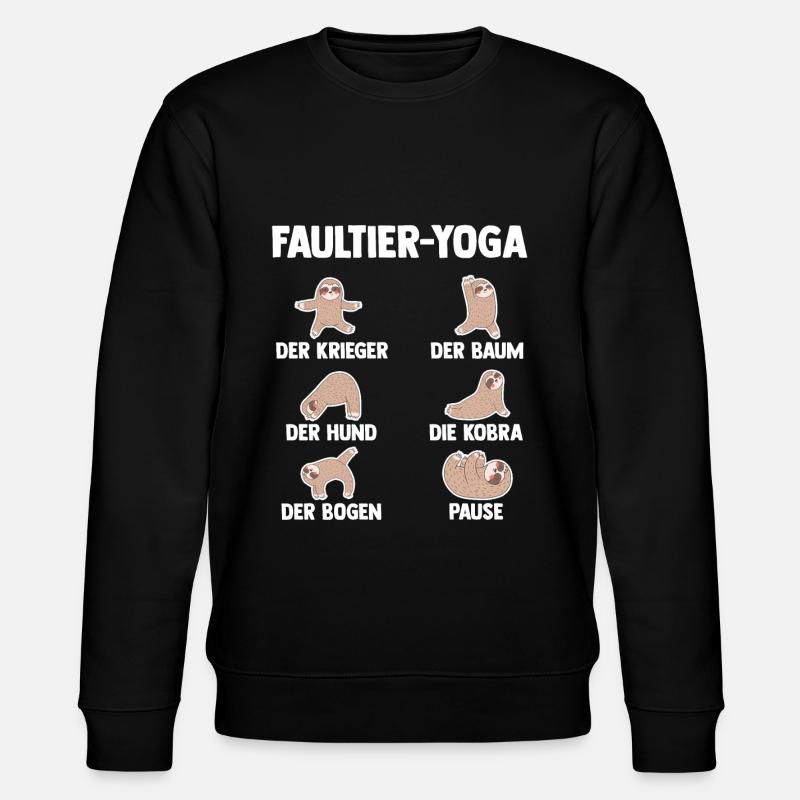 Faultier Yoga - Stanley/Stella Unisex Bio-Sweatshirt CHANGER  - Schwarz