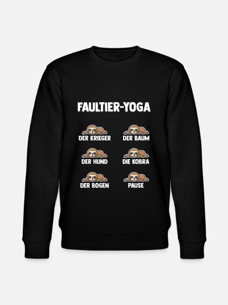 Faultier Yoga - Stanley/Stella Unisex Bio-Sweatshirt CHANGER  - Schwarz