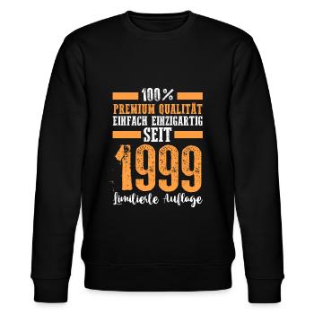 Jahrgang 1999 24 Jahre Geburtstag - Stanley/Stella Unisex Bio-Sweatshirt CHANGER  - Schwarz - Vorne - Nik (191cm) & Marisol (170cm)