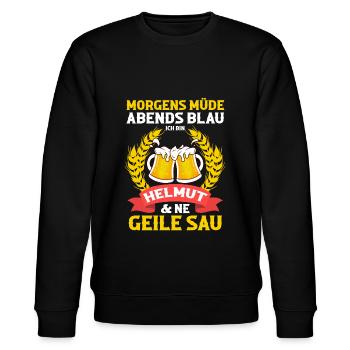 Helmut - Stanley/Stella Unisex Bio-Sweatshirt CHANGER  - Schwarz - Vorne - Nik (191cm) & Marisol (170cm)
