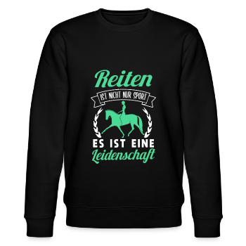 Süßes Pferde Pferdespruch Motiv - Stanley/Stella Unisex Bio-Sweatshirt CHANGER  - Schwarz - Vorne - Nik (191cm) & Marisol (170cm)