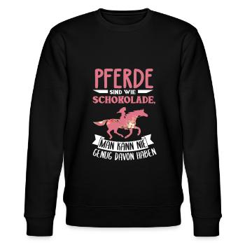 Süßes Pferde Pferdespruch Motiv - Stanley/Stella Unisex Bio-Sweatshirt CHANGER  - Schwarz - Vorne - Nik (191cm) & Marisol (170cm)