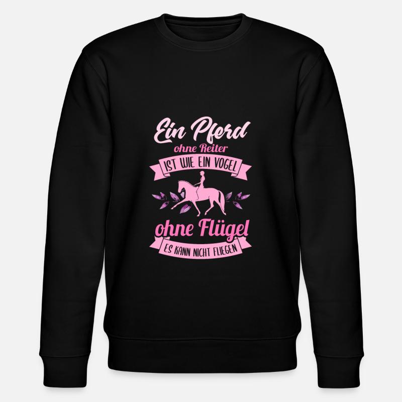 Süßes Pferde Pferdespruch Motiv - Stanley/Stella Unisex Bio-Sweatshirt CHANGER  - Schwarz