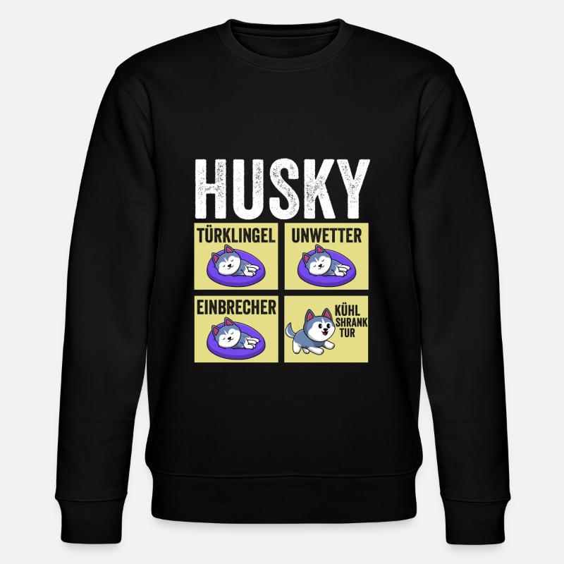 Hund Husky - Stanley/Stella Unisex Bio-Sweatshirt CHANGER  - Schwarz