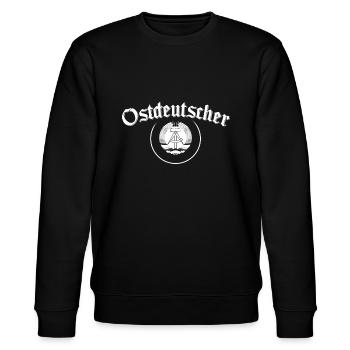Cooles Ostdeutschland Spruch Motiv - Stanley/Stella Unisex Bio-Sweatshirt CHANGER  - Schwarz - Vorne - Nik (191cm) & Marisol (170cm)