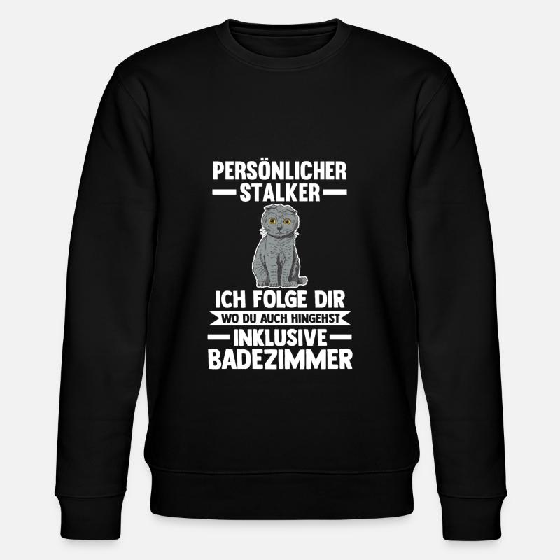 Scottish Fold Katze - Stanley/Stella Unisex Bio-Sweatshirt CHANGER  - Schwarz