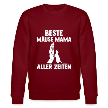 Beste Mäuse Mama aller Zeiten - Stanley/Stella Unisex Bio-Sweatshirt CHANGER  - Burgunderrot - Vorne - Nik (191cm) & Marisol (170cm)