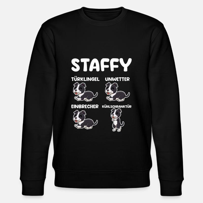 Hund Staffy - Stanley/Stella Unisex Bio-Sweatshirt CHANGER  - Schwarz