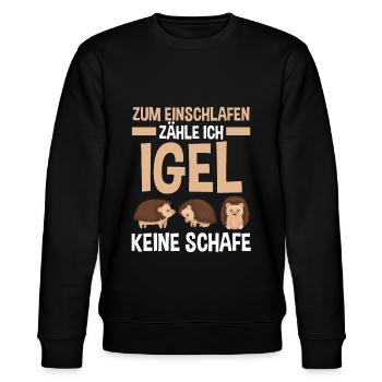 Tiermotiv Igel - Stanley/Stella Unisex Bio-Sweatshirt CHANGER  - Schwarz - Vorne - Nik (191cm) & Marisol (170cm)