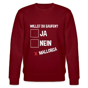 Party Urlaub Mallorca - Stanley/Stella Unisex Bio-Sweatshirt CHANGER  - Burgunderrot - Vorne - Nik (191cm) & Marisol (170cm)