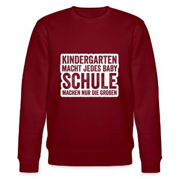 Erste Klasse Einschulung Erstklässler Schulkind - Stanley/Stella Unisex Bio-Sweatshirt CHANGER  - Burgunderrot - Vorne - Nik (191cm) & Marisol (170cm)