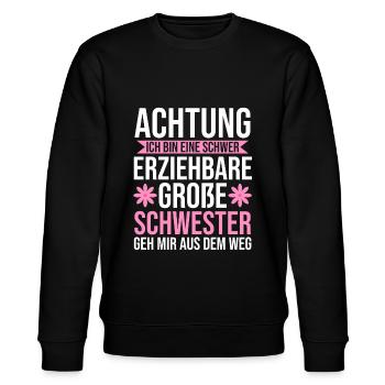 Familienmotiv Schwester - Stanley/Stella Unisex Bio-Sweatshirt CHANGER  - Schwarz - Vorne - Nik (191cm) & Marisol (170cm)