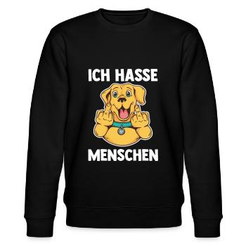 Ich Hasse Menschen Hund - Stanley/Stella Unisex Bio-Sweatshirt CHANGER  - Schwarz - Vorne - Nik (191cm) & Marisol (170cm)