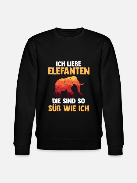 Elefant Elefanten - Stanley/Stella Unisex Bio-Sweatshirt CHANGER  - Schwarz