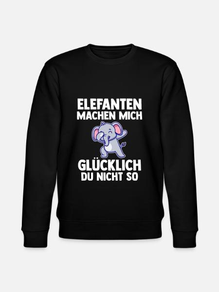 Elefant Elefanten - Stanley/Stella Unisex Bio-Sweatshirt CHANGER  - Schwarz