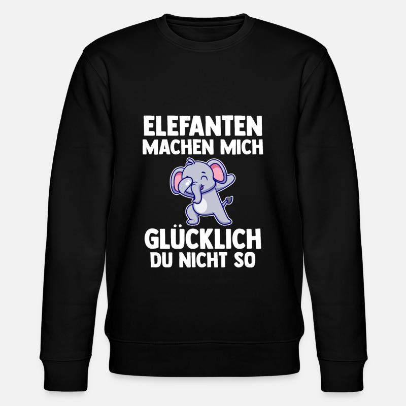 Elefant Elefanten - Stanley/Stella Unisex Bio-Sweatshirt CHANGER  - Schwarz