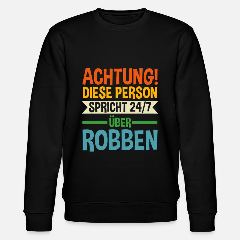 Seehund Seelöwe Robbe - Stanley/Stella Unisex Bio-Sweatshirt CHANGER  - Schwarz