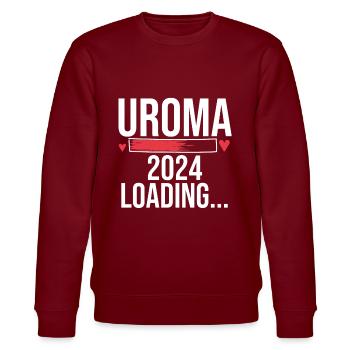 Urgroßmutter 2024 Uroma - Stanley/Stella Unisex Bio-Sweatshirt CHANGER  - Burgunderrot - Vorne - Nik (191cm) & Marisol (170cm)