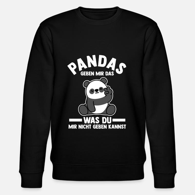 Pandabär Panda - Stanley/Stella Unisex Bio-Sweatshirt CHANGER  - Schwarz
