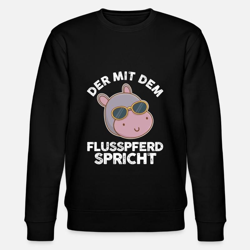 Nilpferd Flusspferd - Stanley/Stella Unisex Bio-Sweatshirt CHANGER  - Schwarz