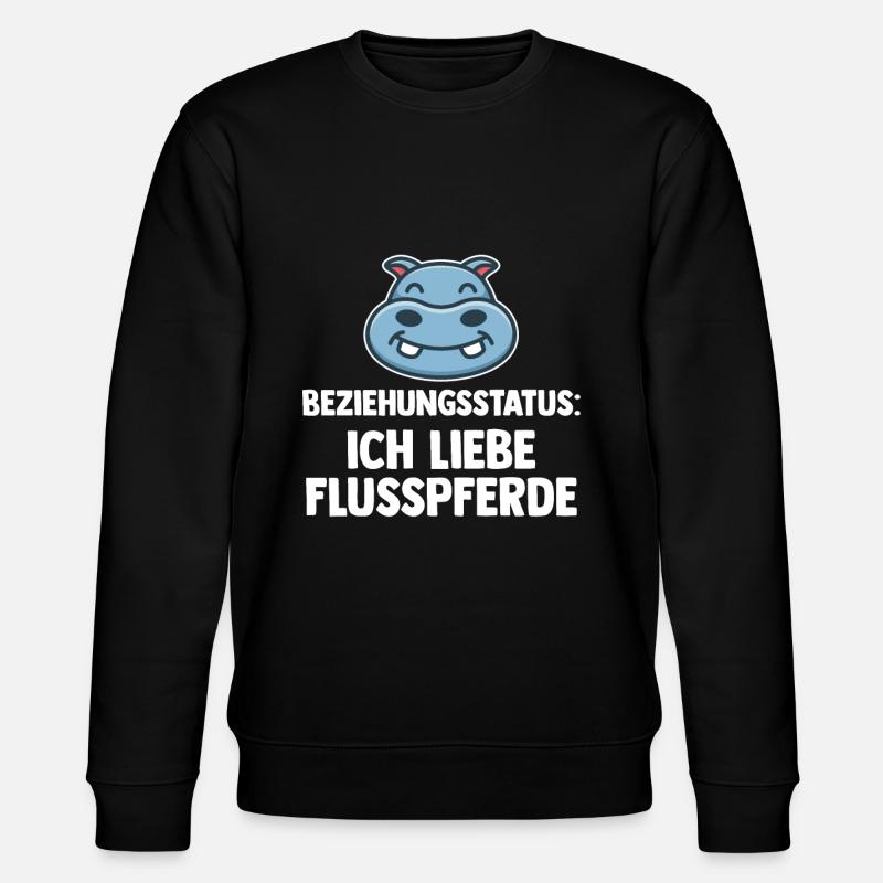 Nilpferd Flusspferd - Stanley/Stella Unisex Bio-Sweatshirt CHANGER  - Schwarz