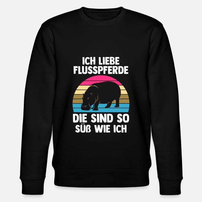 Nilpferd Flusspferd - Stanley/Stella Unisex Bio-Sweatshirt CHANGER - Schwarz