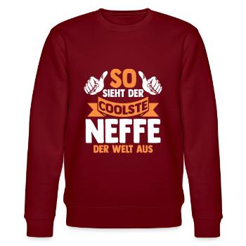 Coolste Neffe - Stanley/Stella Unisex Bio-Sweatshirt CHANGER  - Burgunderrot - Vorne - Nik (191cm) & Marisol (170cm)
